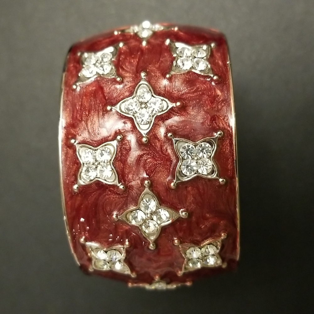 Ladies cuff bracelet...merlot w baubles